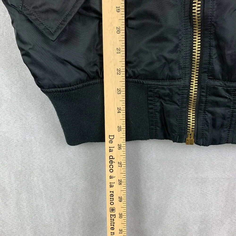 Alpha Industries Mens MA-1 Heritage Bomber Jacket Medium Slim Fit Black Full Zip - Picture 13 of 14